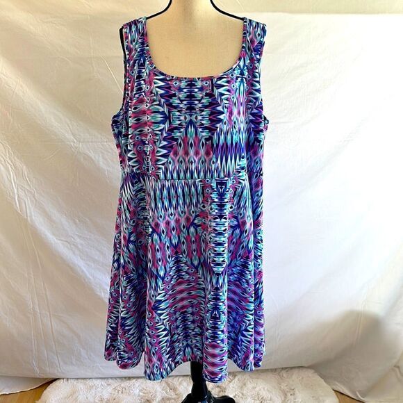 torrid Dresses & Skirts - NEW torrid skater tank scuba multi color dress size 3X